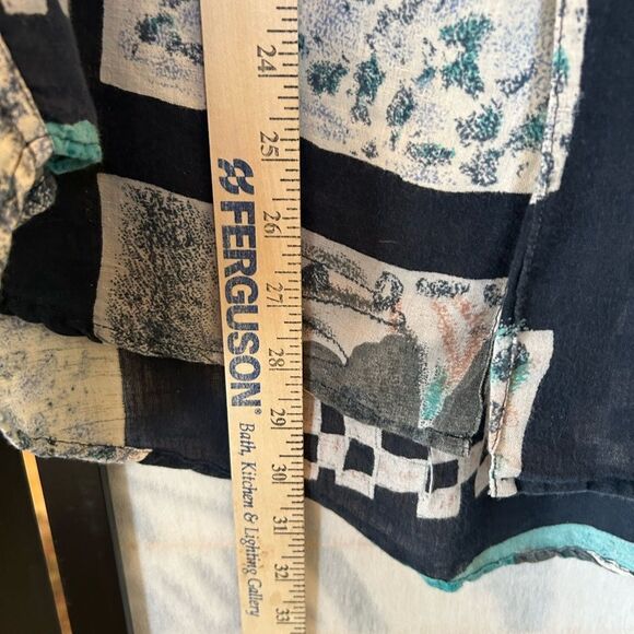 Vintage Goouch Retro Abstract Artsy Collared Short Sleeve Button Up Shirt M - Picture 3 of 7